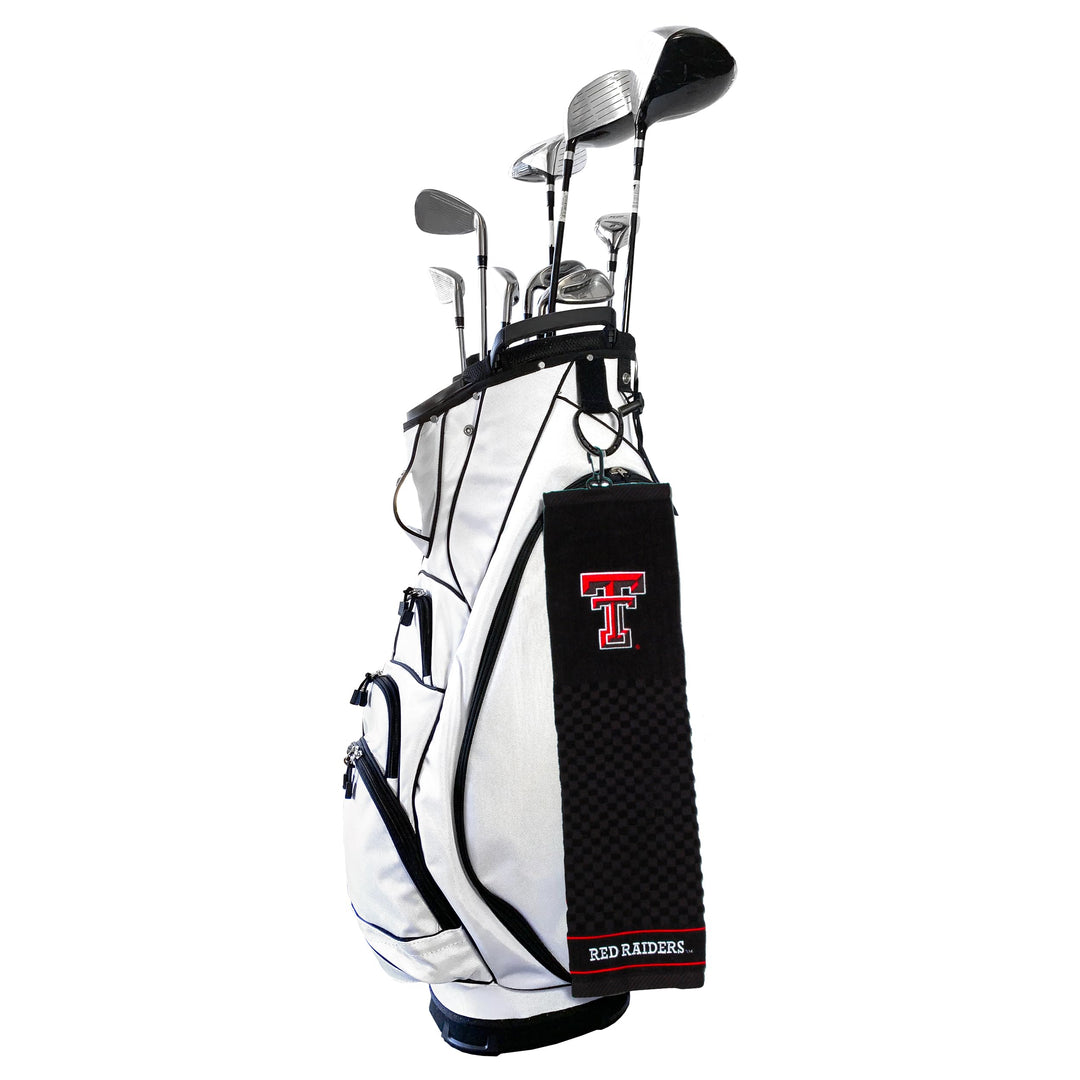Team Golf NCAA Texas Tech Red Raiders Embroidered Golf Towel Embroidered Golf Towel, Checkered Scrubber Design, Embroidered Logo