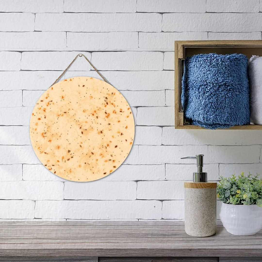 Rustic Wood Signs Tortilla Hanging Wooden Sign 12x12in Round Rustic Farmhouse Home Decor Home Wall Art Decor Wood Plaque Kitchen Decor