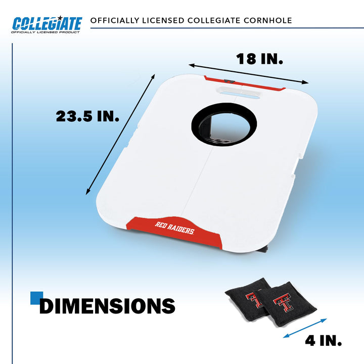 Wild Sports NCAA Texas Tech Red Raiders Pro Football All-Weather Cornhole Set - Travel Bean Bag Toss Set Includes 8 Bean Bags
