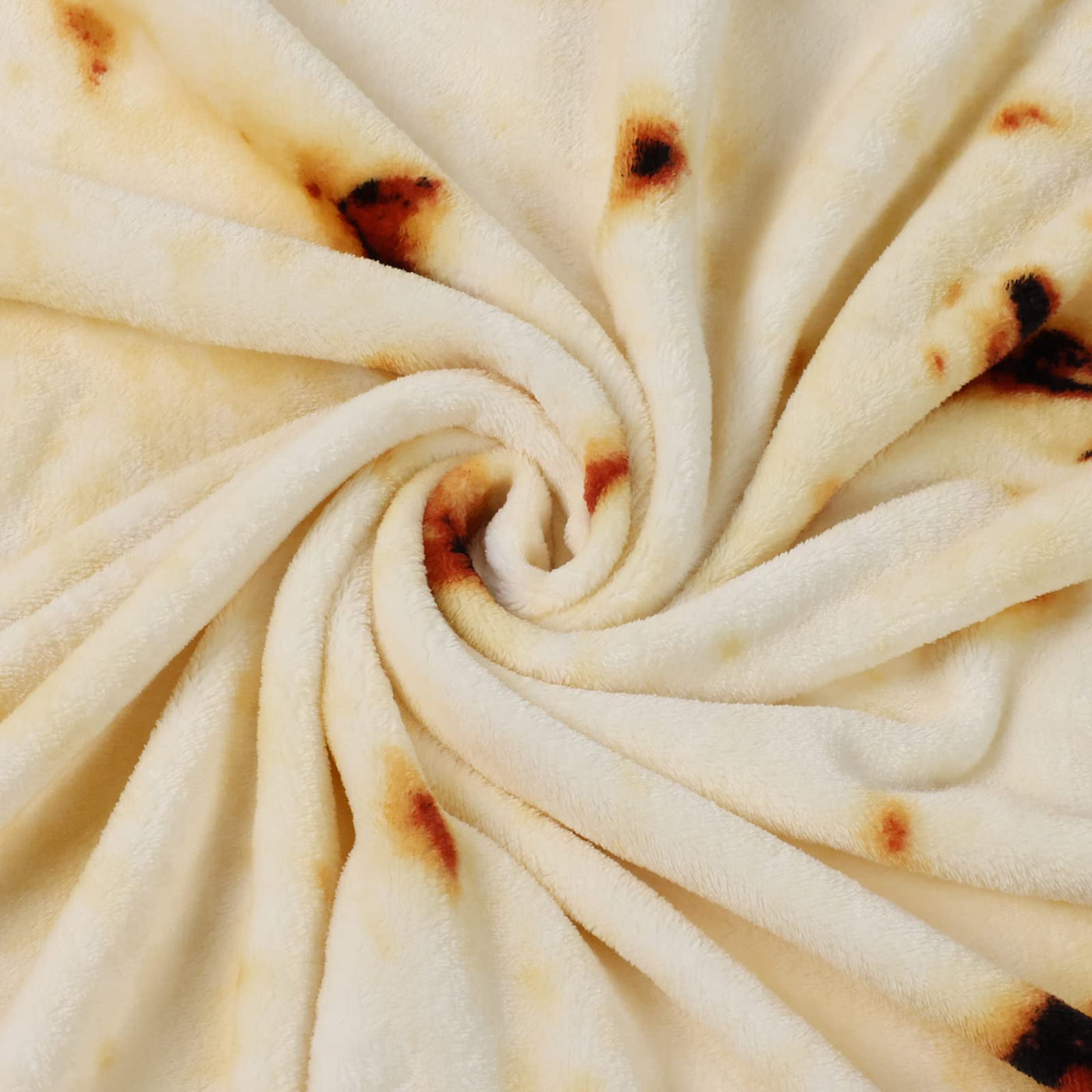 Excervent Large Tortilla Burritos Wrap Blanket, 300 GSM Double Sided Funny Realistic Food Blanket, Giant Novelty Tortilla Super Soft Taco Flannel Throw Blankets as, 71 inch Beige