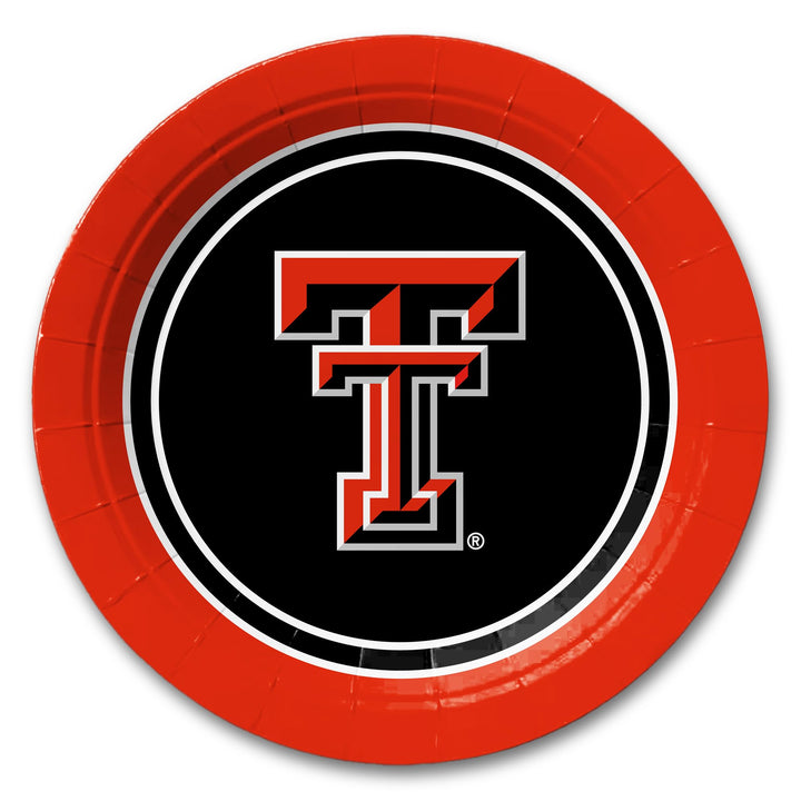 Westrick Texas Tech Red Raiders 9" Paper Plates, 8 Pack – Officially Licensed Texas Tech University Disposable Plates with Multicolor Logo – Tailgating, Game Day, Graduation Parties &amp; Fan Celebrations