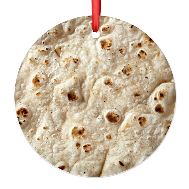 365RUSTIC Funny Ornament for Christmas Tree, Office, Car, Home Decorations, 2025 Christmas Ornament, 2-Side Printed Ceramic Gifts, Tortilla Ornament