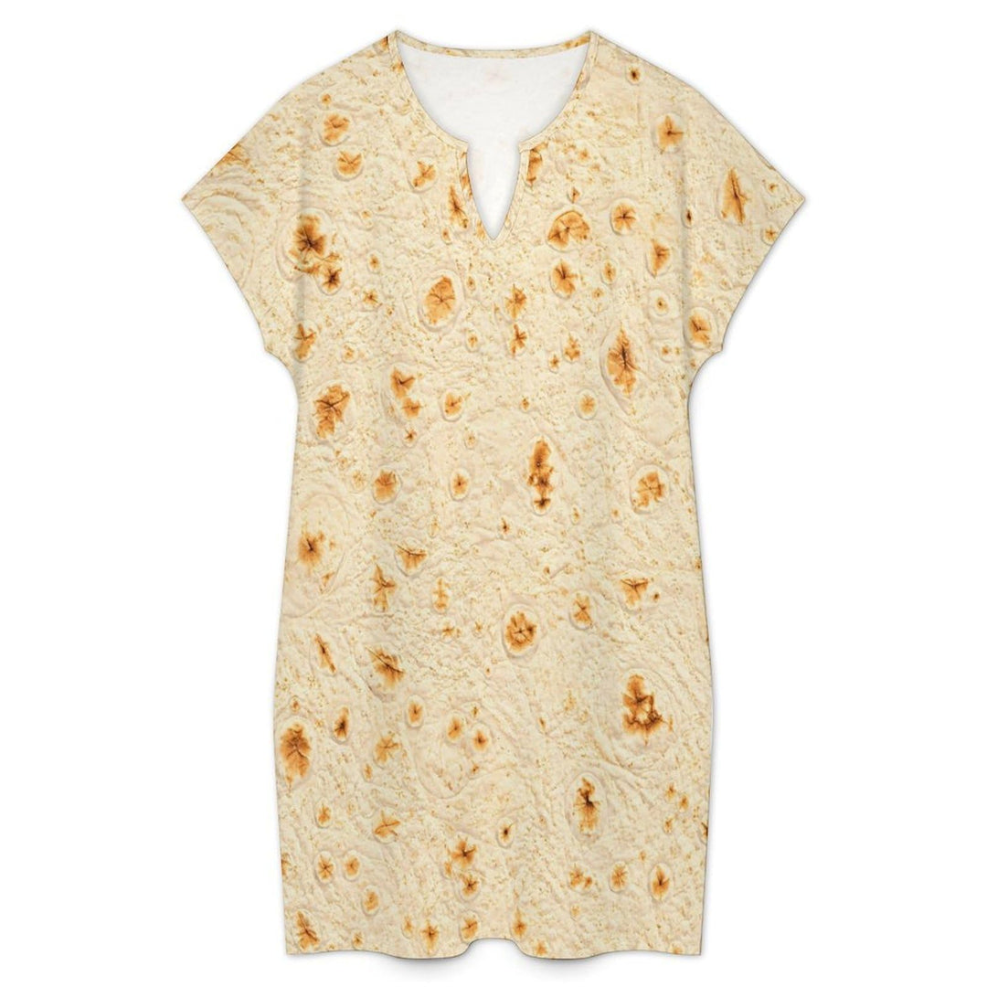 Womens Summer Dresses T Shirt Dress with Pockets Tortilla Print
