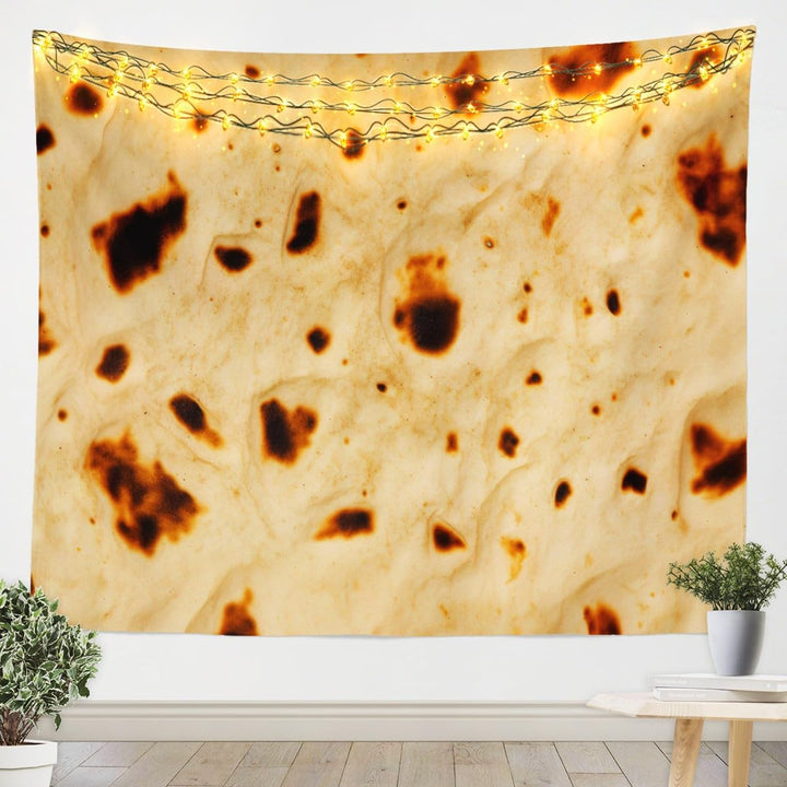 Tortillas Wall Hanging Giant Funny Realistic Food Tapestry Wall Blanket for Boys Girls Kids Food Theme Art Small 51 X59