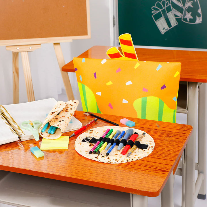 4 Pcs Tortilla Pencil Case Holder Gifts for Office Accessories Makeup Bag Supplies