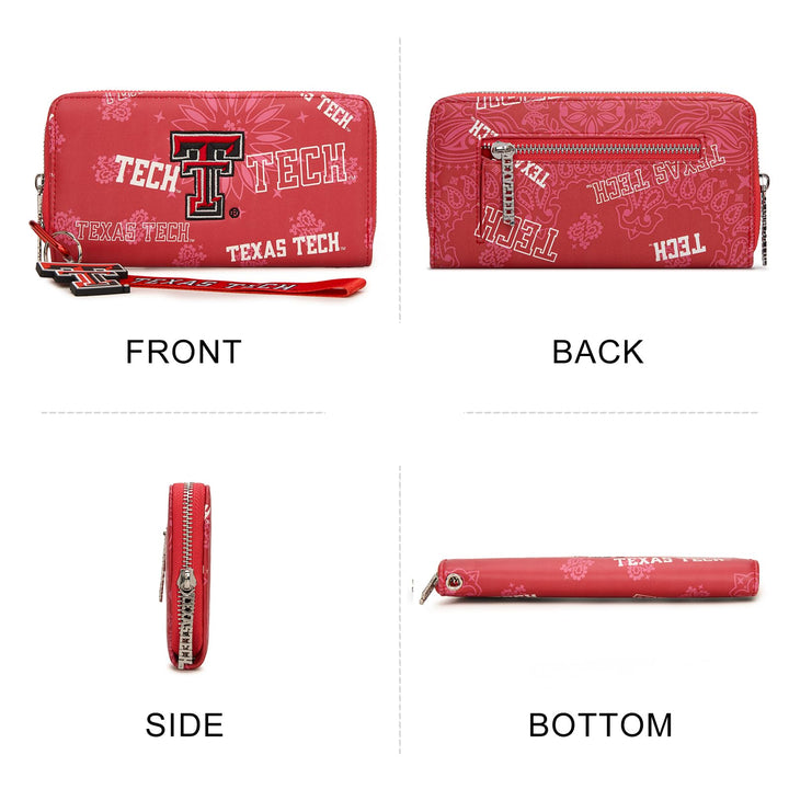 Montana West Texas Tech Mini Organizer Wristlet Wallet for Women - NCAA Official, Texas Tech Team Purse with RFID Blocking, Zipper Wallet for Sport Fan Gift, Game Day, Concert | Red, NC-TTU011RD