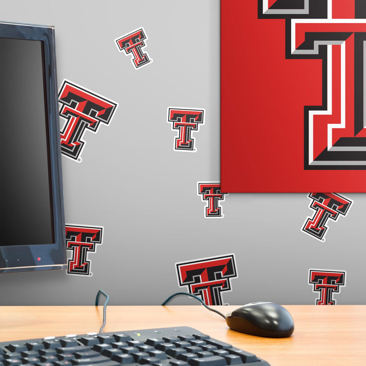 Texas Tech University Primary Logo 50ct Vinyl Sticker Pack – Large Waterproof Double T Red Raiders Decals for Laptops, Water Bottles, Tablets, Scrapbooks, Vehicles &amp; More
