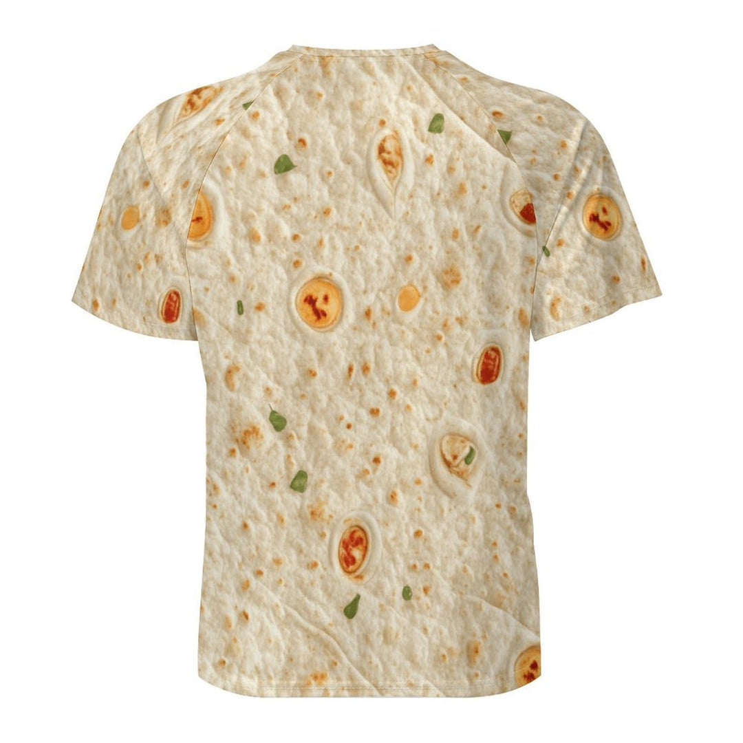 Tortilla Pattern Mens Fashion Casual Basic Short Sleeve Crewneck Henley T-Shirts L