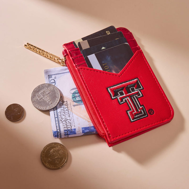 Montana West Texas Tech Slim Wallet with RFID Blocking Card Holder, Texas Tech Team Slim Wallets for Gift, Game Day &amp; Concert Essential | Red, NC-TTU021RD
