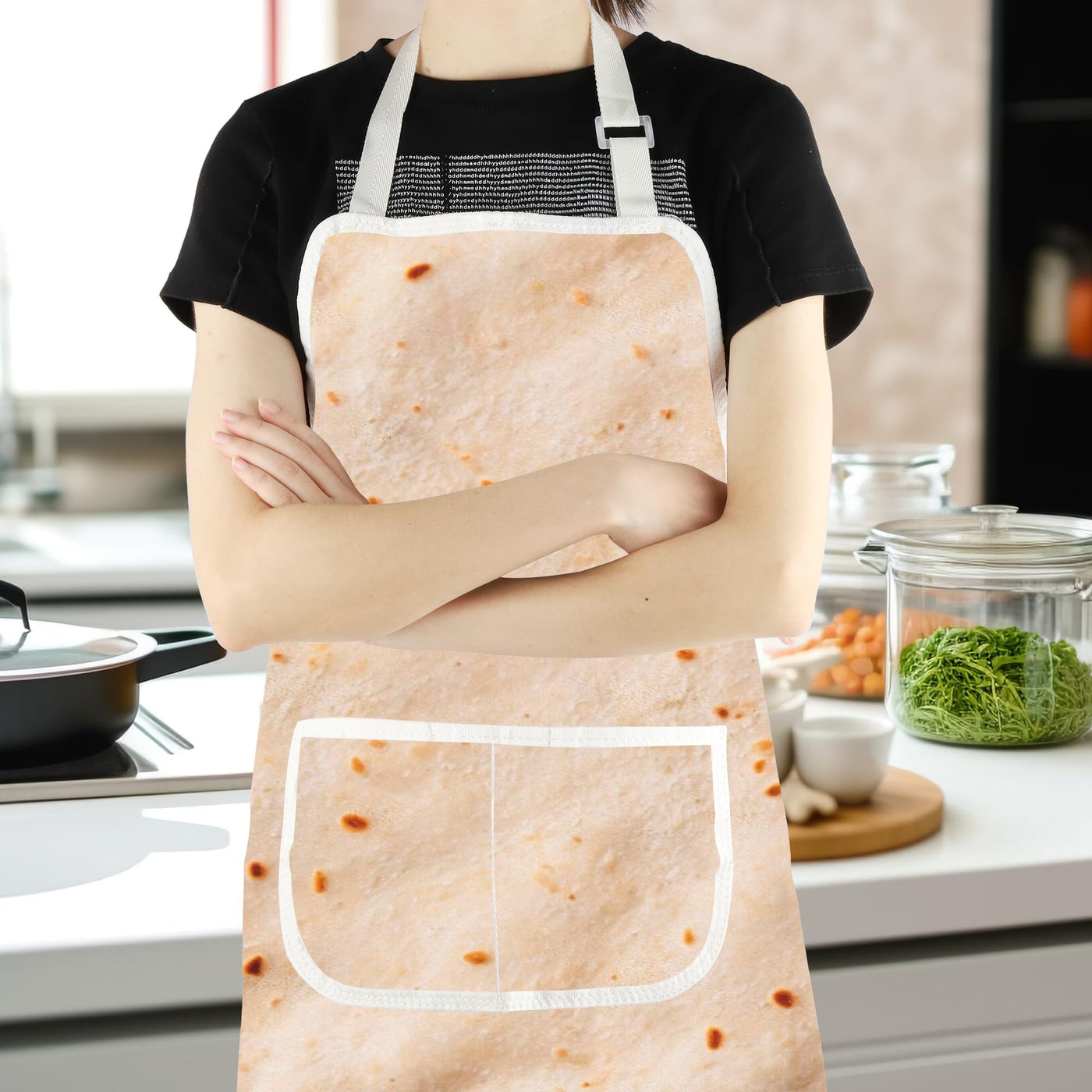 CMNIM Burrito Gifts Burritos Tortilla Character Cooking Apron Realistic Food Apron Taco Gifts Burrito Themed Farmhouse Gift (Burritos Tortilla Character Apron)