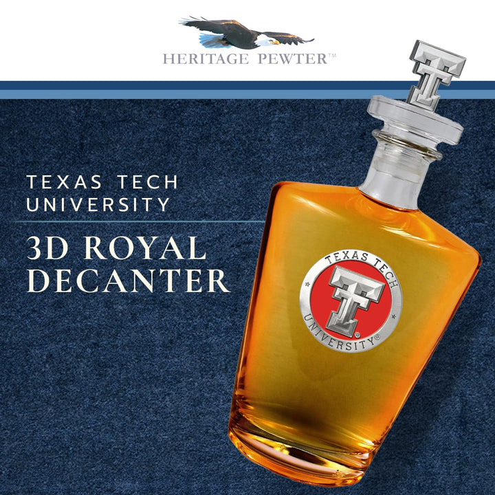 Texas Tech University Royal Decanter with 3D Stopper 30 OZ