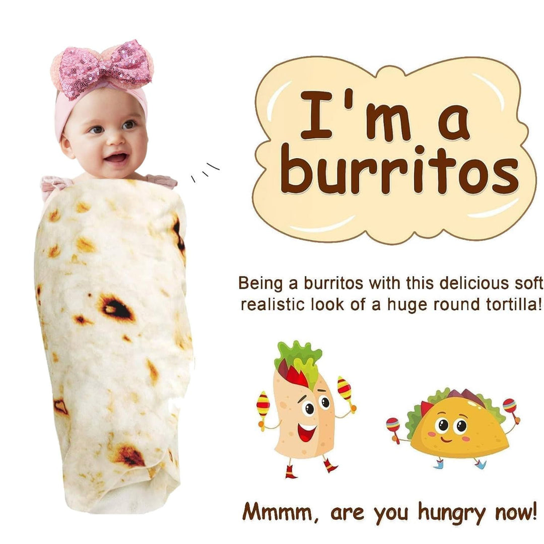 Tortilla Blanket Baby Stuff Shower White Elephant Gifts for Kids Throw Blankets Wrap Swaddle Toddler Boy Girl Soft Fleece 40in