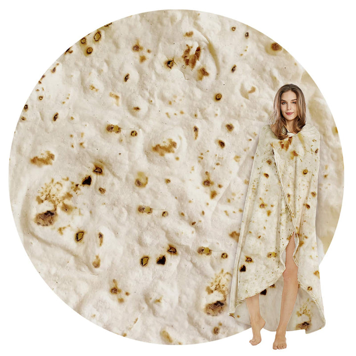 Tortilla Blanket, Wrap Blanket Double Sided, Round Giant Soft Blankets 47 inches