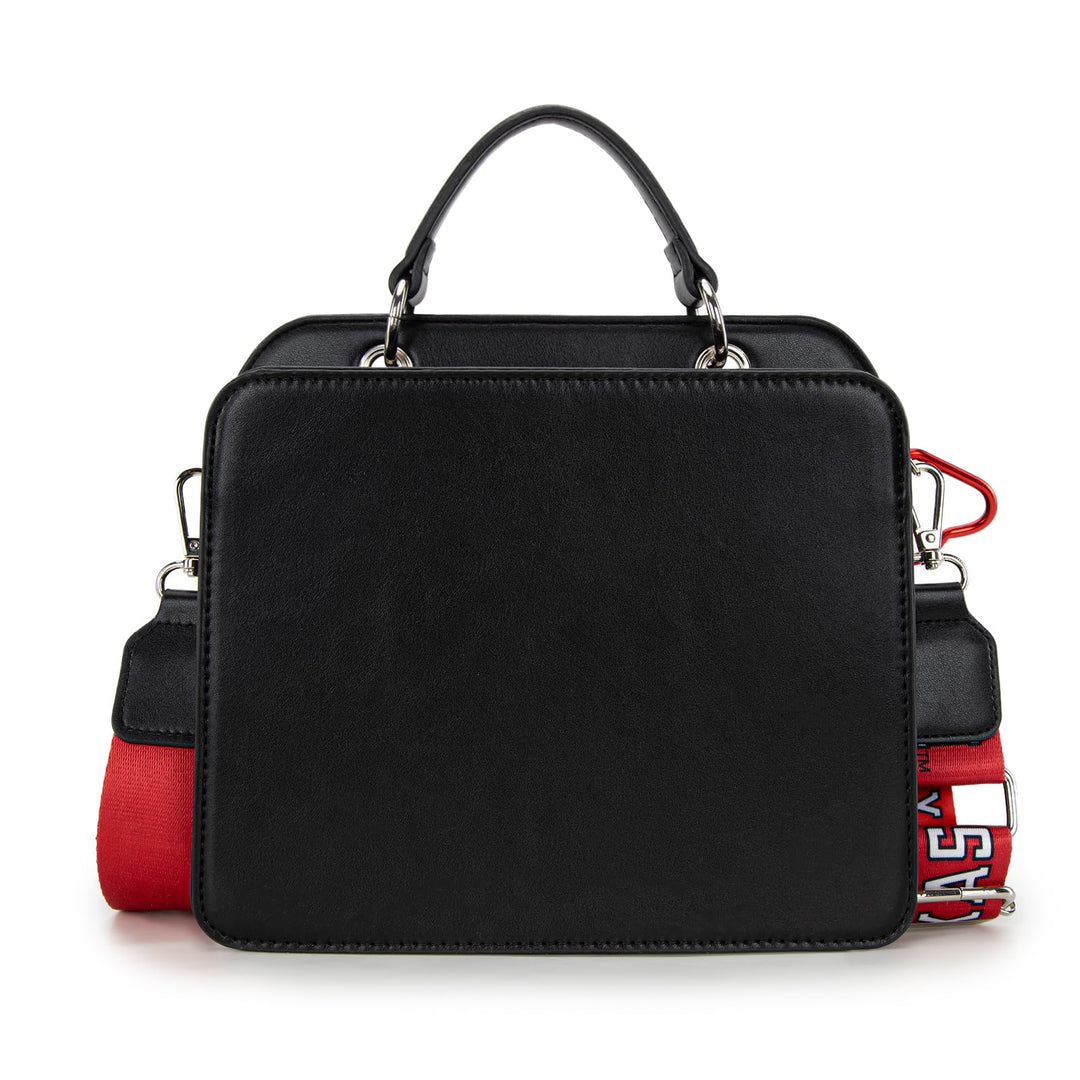 Montana West Texas Tech Leather Satchel Bags for Women, Small Purse with Detachable Shoulder Strap, Crossbody Handbag for Travel, Graduation Gift | NC-TTU004BK