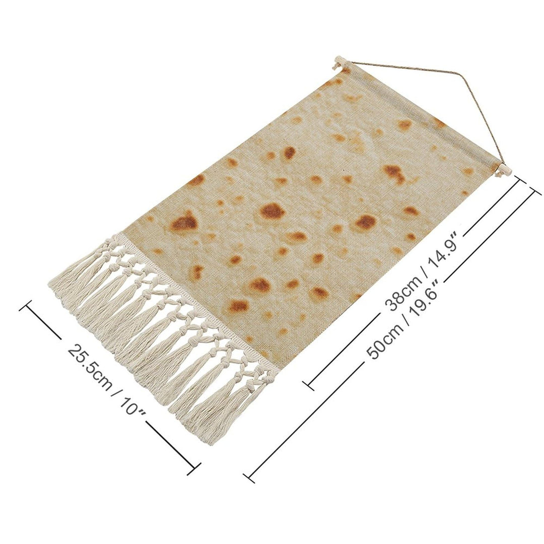 Wooden Hanging Poster,Tortilla Texture Cotton and Linen Wall Art Prints for Home Bedroom Dining Room Office Apartment Dorm Kids Room Decor