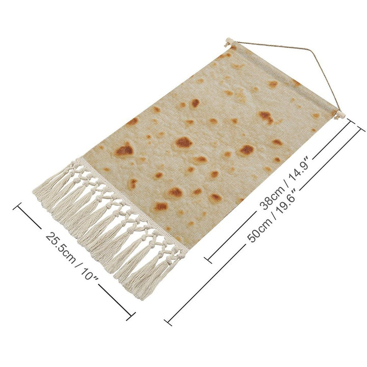 Wooden Hanging Poster,Tortilla Texture Cotton and Linen Wall Art Prints for Home Bedroom Dining Room Office Apartment Dorm Kids Room Decor