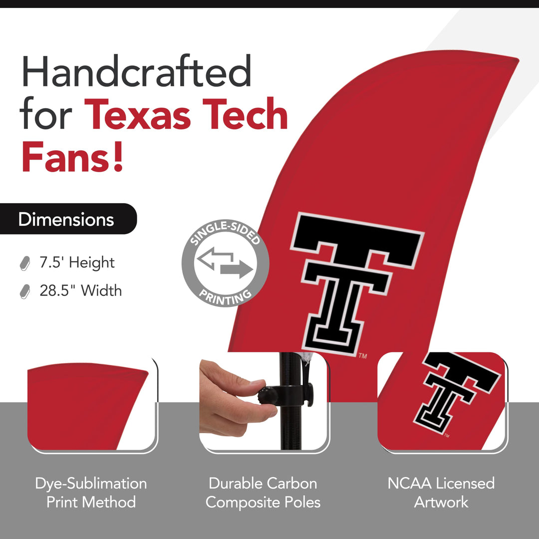 Texas Tech Red Raiders College Sports Printed Feather Flag