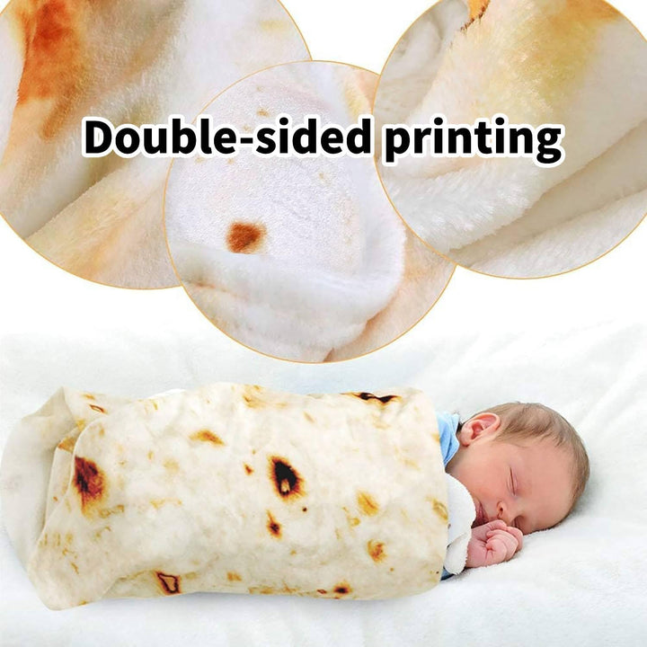 Tortilla Blanket Baby Stuff Shower White Elephant Gifts for Kids Throw Blankets Wrap Swaddle Toddler Boy Girl Soft Fleece 40in