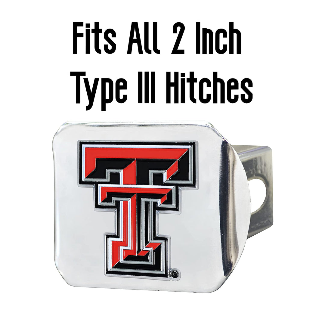 Texas Tech Red Raiders Chrome Metal Hitch Cover