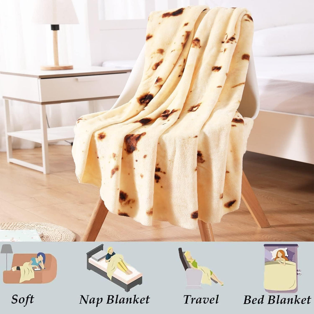Tortilla Blanket Gifts for Kids Stuff Useful Adults Teenagers Throw Blankets Wrap Boy Girl Party Pets Soft Fleece 61in