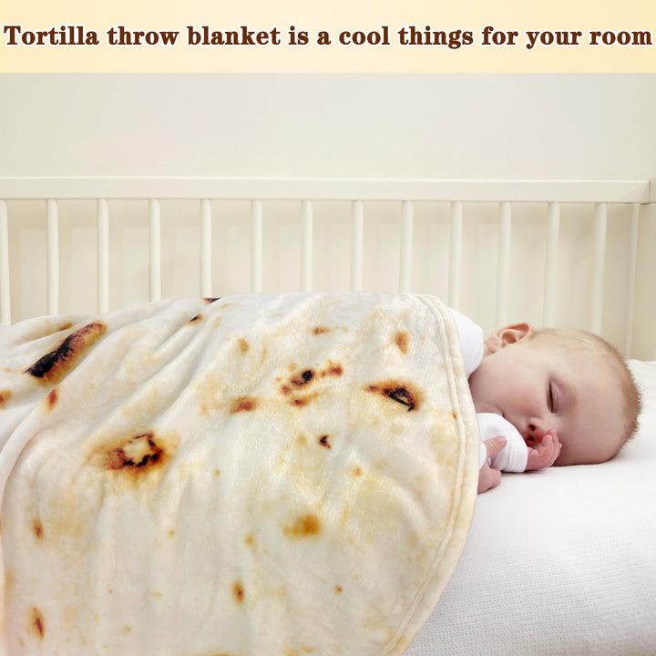 Tortilla Swaddle Blanket Baby for Toddler Newborn, 285 GSM Soft Flannel Wrap Blanket Gifts for Baby Shower Boys Girls, 36 inch