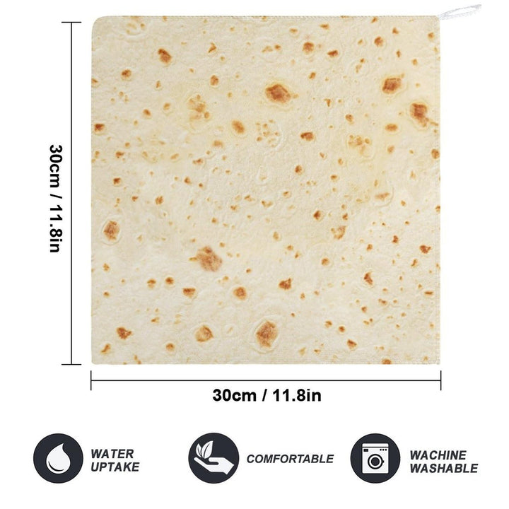 Tortilla Pattern Bathroom Microfiber Hand Towel Quick Dry Small Towel Set Bathroom and Kitchen