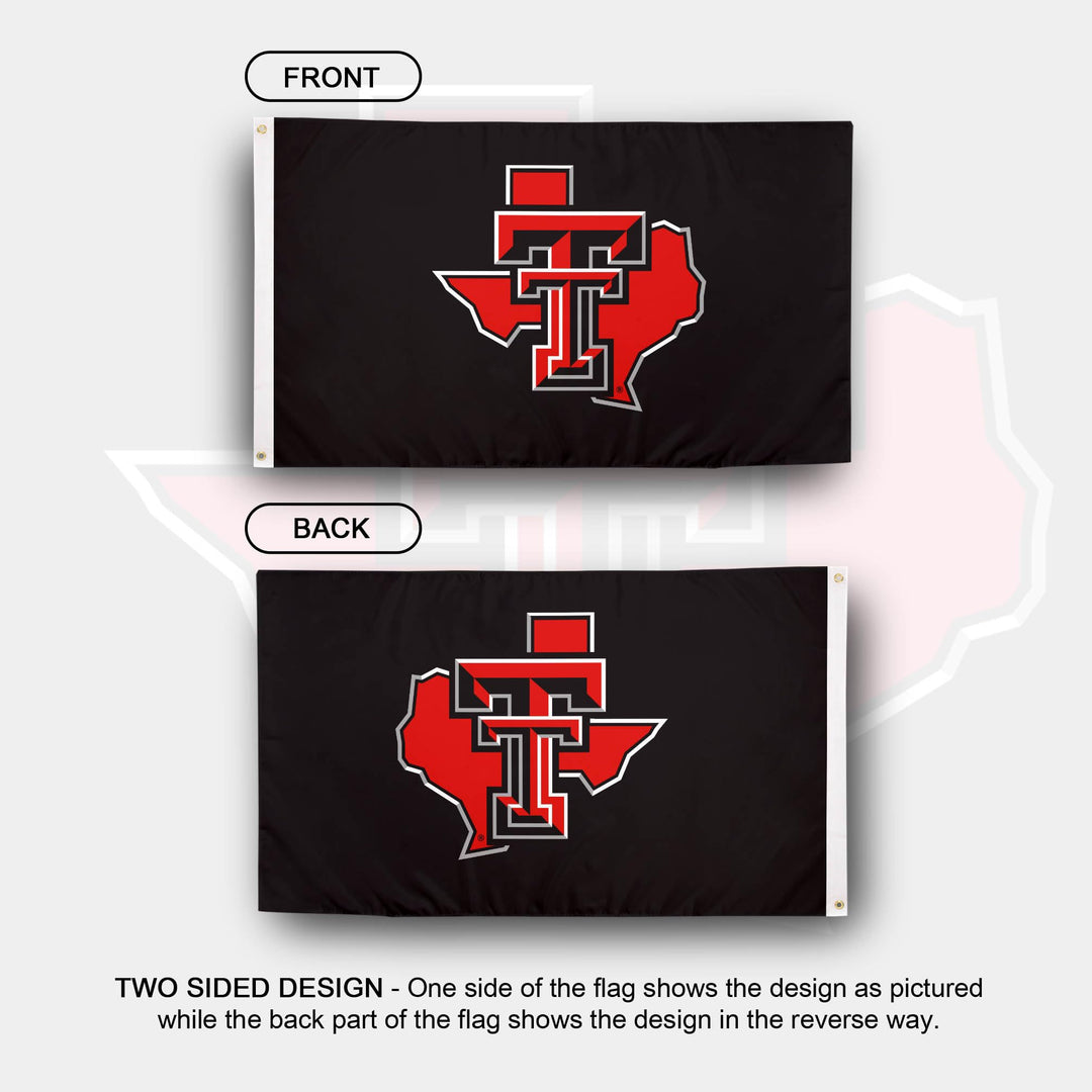 Desert Cactus Texas Tech University TTU Flag - 3 x 5 Feet Raiders Banner, Indoor/Outdoor Durable Fabric, 100% Polyester Design (Style Y)