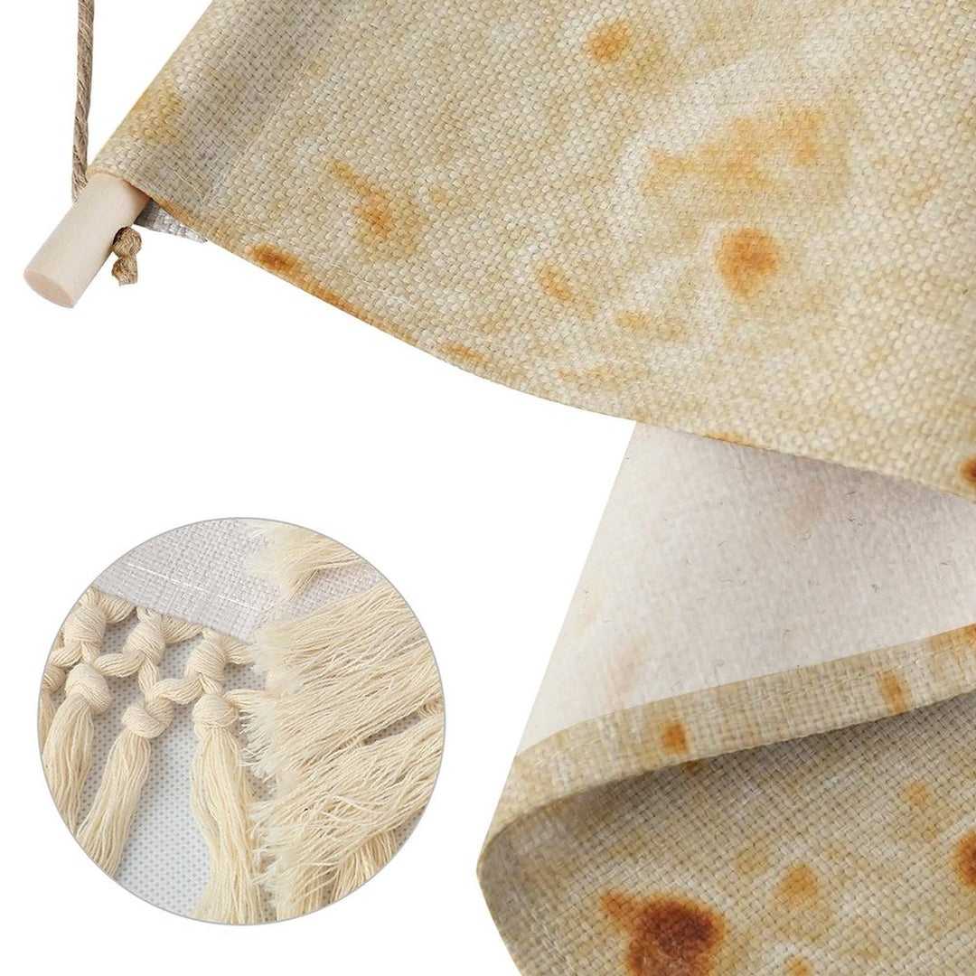 Wooden Hanging Poster,Tortilla Texture Cotton and Linen Wall Art Prints for Home Bedroom Dining Room Office Apartment Dorm Kids Room Decor