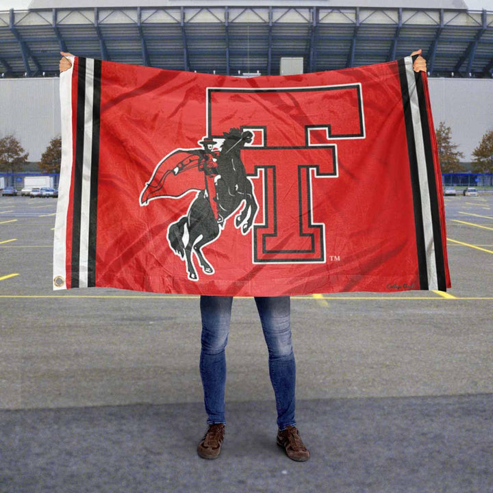 College Flags &amp; Banners Co. Texas Tech Red Raiders Vintage Retro Throwback 3x5 Banner Flag