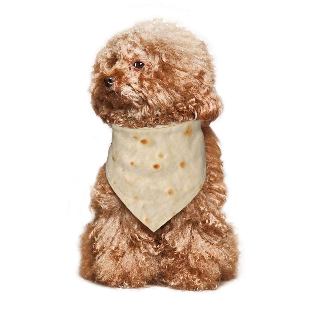 Tortilla Bandana for Dogs, Adjustable Decorative Triangular Pet Scarf for Holidays, Photos &amp; Birthday Parties