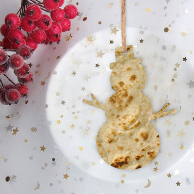 Burritos, Giant Tortilla DIY Christmas Ornaments Craft Kit for Kids,Wooden Ornaments with Pre-Printed Designs,Perfect for Holiday Art Projects Snowman Shape 6 Pcs