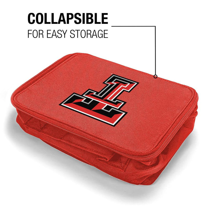 Campus Lab Texas Tech University Secondary Logo Insulated Soft Sided Lunch Box - Reusable Lunch Bag For School Office Work, BPA Free, Red