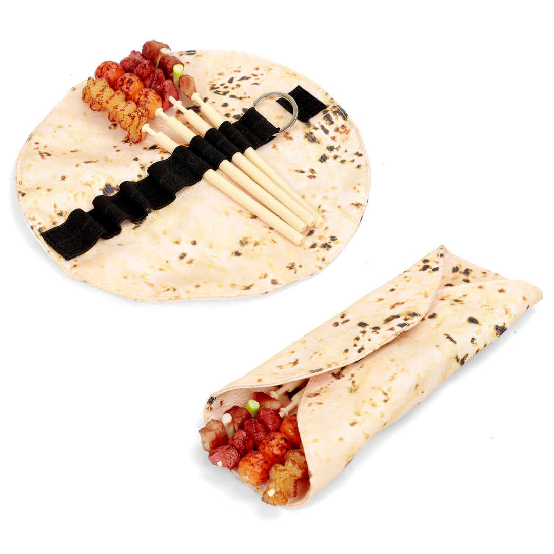 Tortilla Pencil Case, Roll Canvas Pencil Pouch Canvas Pen Roll Up 8.07 Inch Round