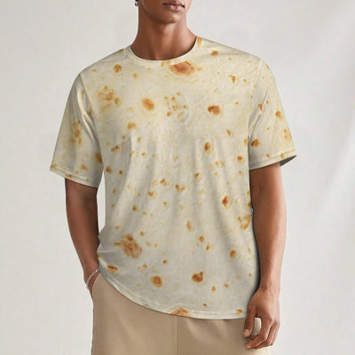 Burrito Tortilla Pattern Men's Short Sleeve Crew Neck T Shirt Summer Casual Classic Fashion XL