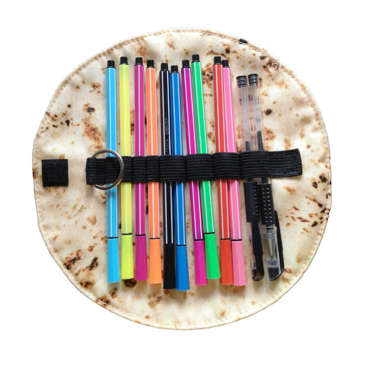 Tortilla Roll-Up Pencil Case, Creative Cute Taco School Supplies Pen Pouch Bag for Kids &amp; Students, Perfect Indian Return Gifts, Christmas Party Graduation Classroom Office Favors