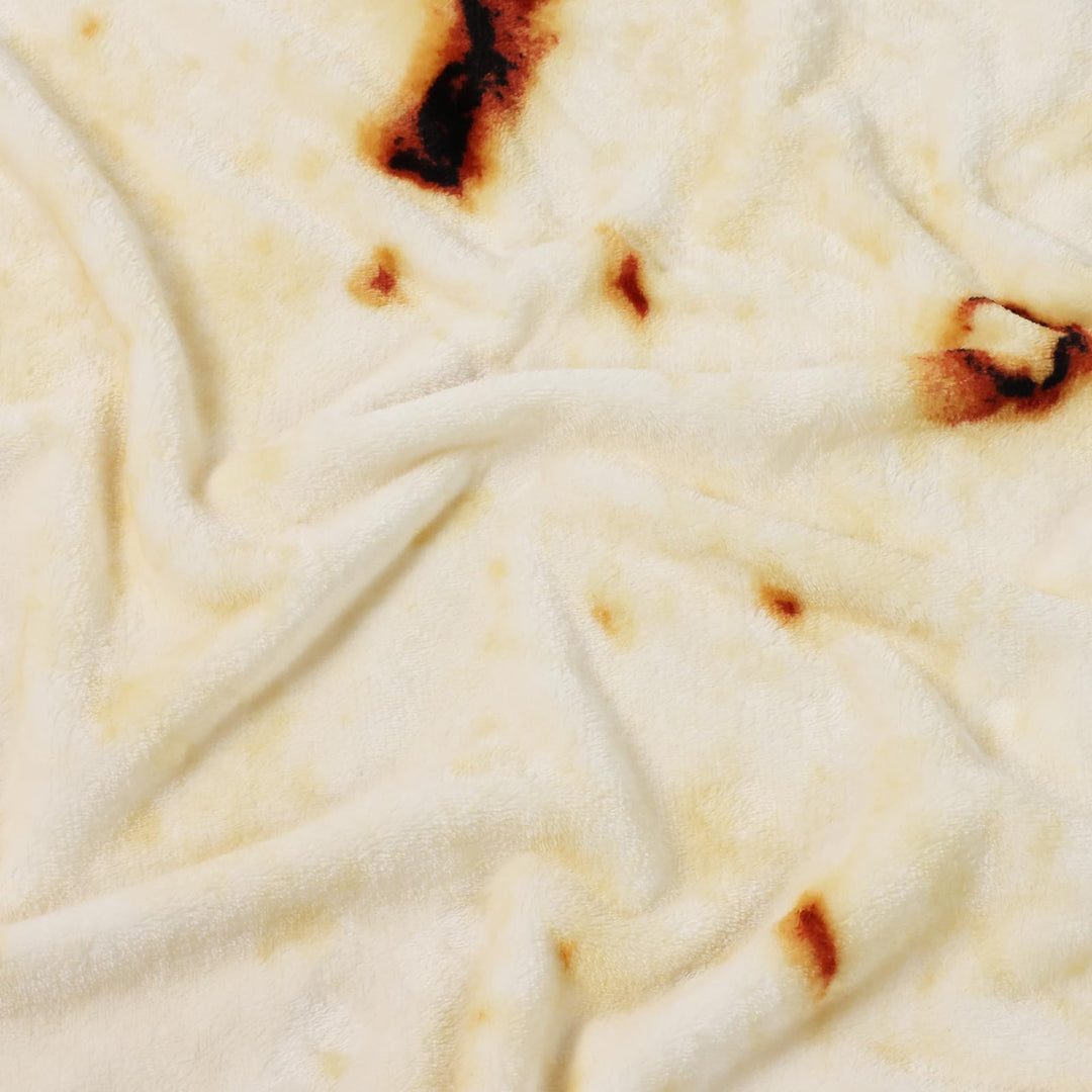 Large Tortilla Wrap Blanket, 300 GSM Double Sided Blanket, Giant Novelty Tortilla Super Soft Flannel Throw Blankets  71 inch