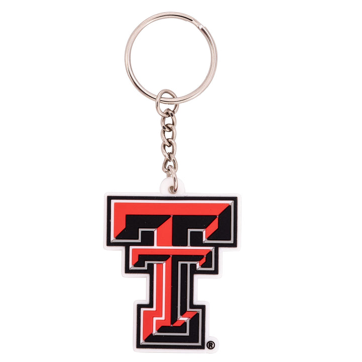 Desert Cactus Texas Tech University PVC Keychain TTU Red Raiders Bag Tag, Backpack, Car, Gift, Souvenir, Key Ring (PVC A)