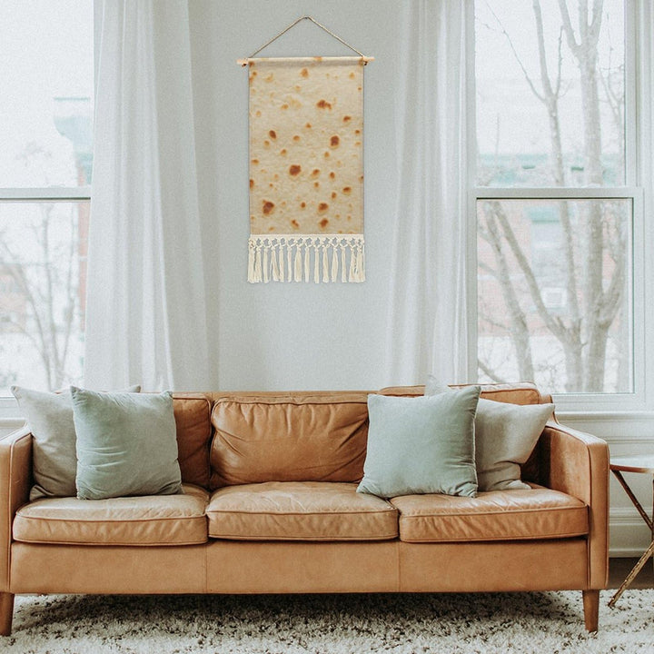 Wooden Hanging Poster,Tortilla Texture Cotton and Linen Wall Art Prints for Home Bedroom Dining Room Office Apartment Dorm Kids Room Decor