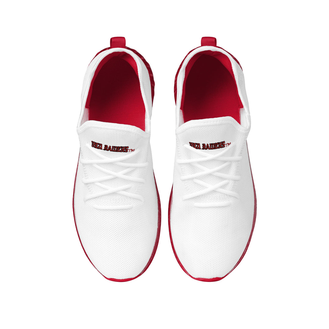 FOCO Texas Tech Red Raiders NCAA Mens Gradient Midsole White Sneakers - 10