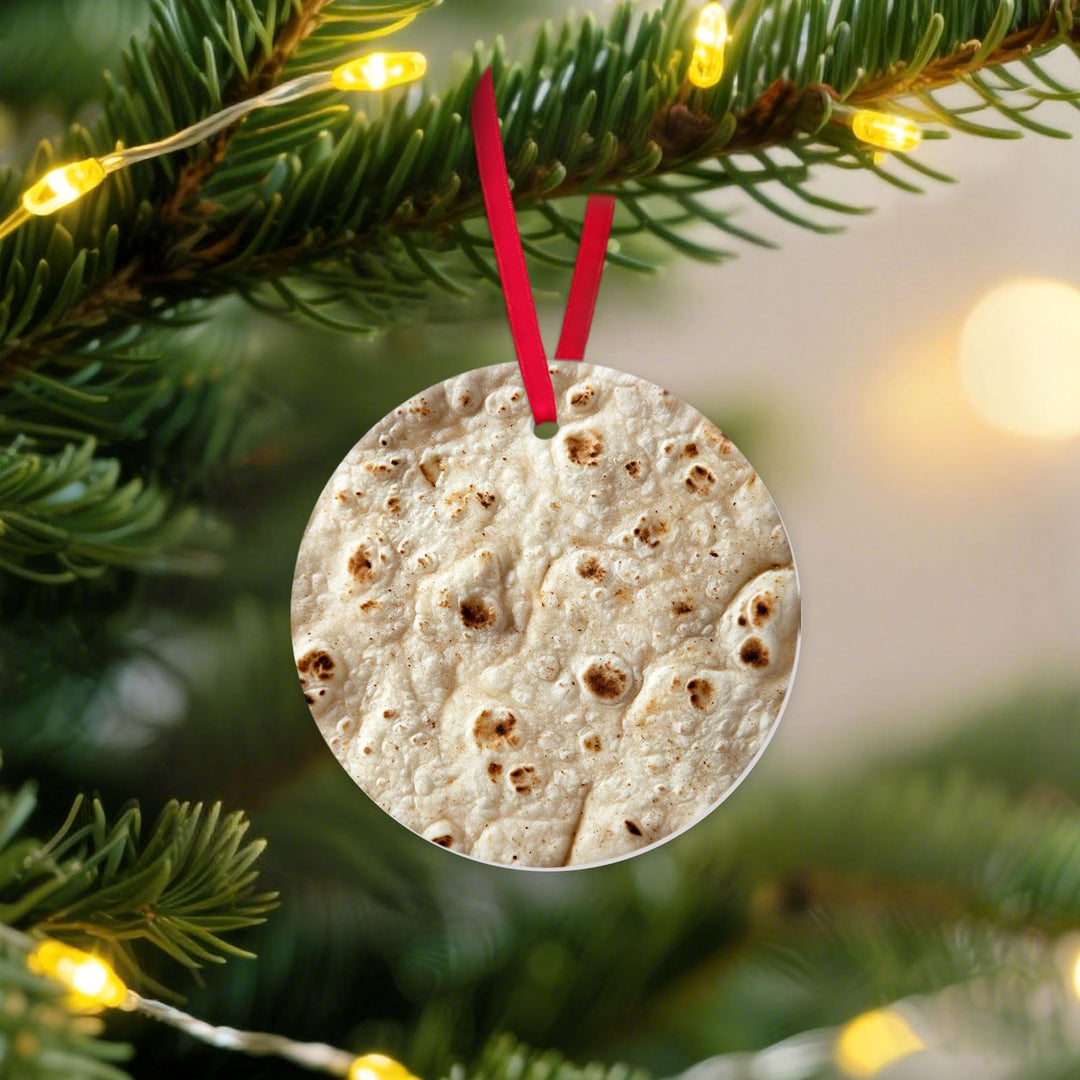 365RUSTIC Funny Ornament for Christmas Tree, Office, Car, Home Decorations, 2025 Christmas Ornament, 2-Side Printed Ceramic Gifts, Tortilla Ornament