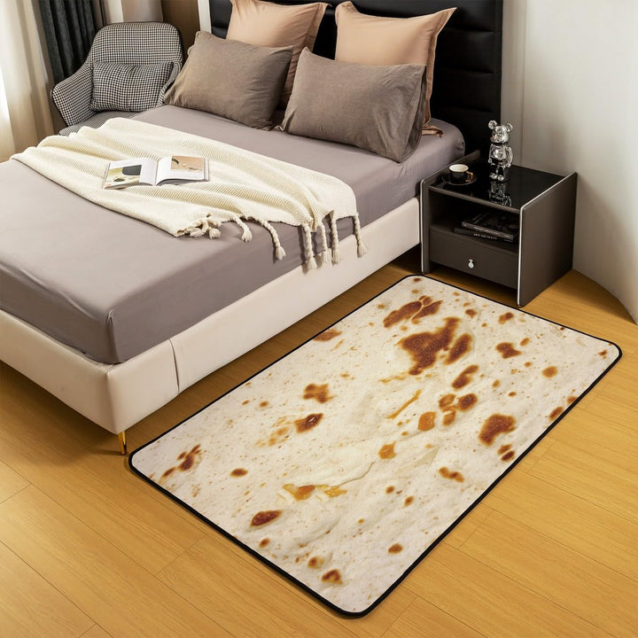 Tortilla Print Area Rug 3x5 for Bedroom Carpet for Living Room Indoor Floor Mat Non Slip Home Decorative Rug Washable