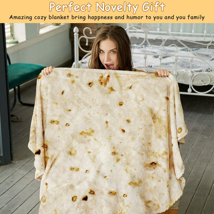 Tortilla Blanket, Wrap Blanket Double Sided, Round Giant Soft Blankets 47 inches