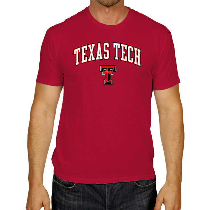 Campus Colors NCAA Adult Gameday Cotton T-Shirt - Premium Quality - Semi-Fitted Style - Officially Licensed Product (Texas Tech Red Raiders - Red, Large)