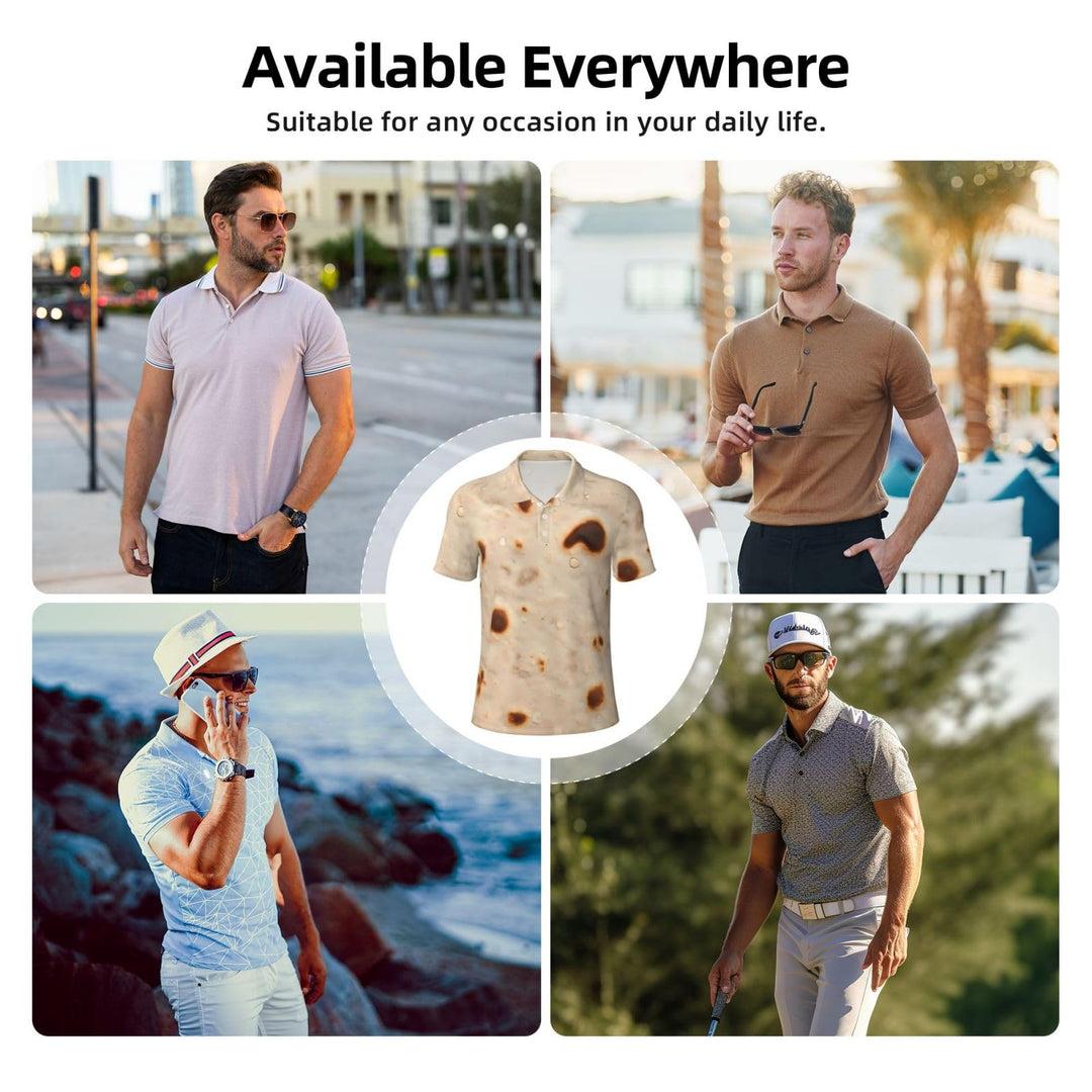 Tortilla Mens Casual Short-Sleeved Shirt Summer Beach Button Down Tops