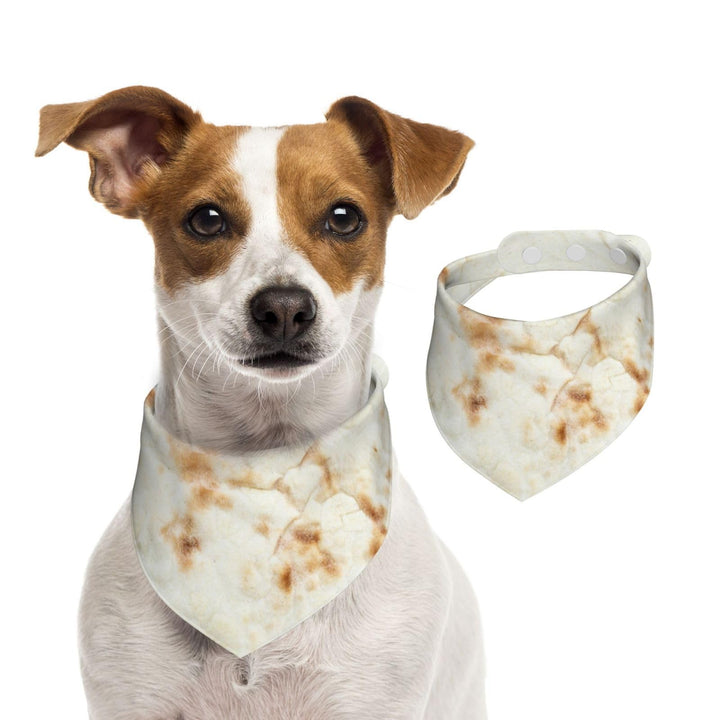 Giant Flour Tortilla Taco Dog Bandanas Adjustable Pet Scarfs Triangle Bibs Scarves for Dogs Cats Medium