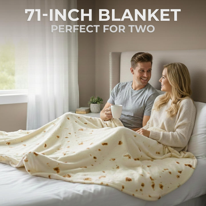 Extra Large Tortilla Throw Blanket – Wrap Yourself Double-Sided 71 Inches, Ultra Cozy Blanket, Super Soft 285 GSM Flannel