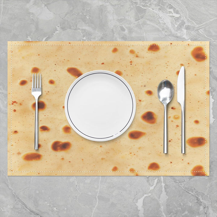 Tortilla Burrito Table Place Mats, Burrito Wrap Pancake Creative Decor Washable Fabric Decoration Table Mats Placemat,Yellow Mexican Cake Placemat for Kitchen Dining Table, 18"x12" inch