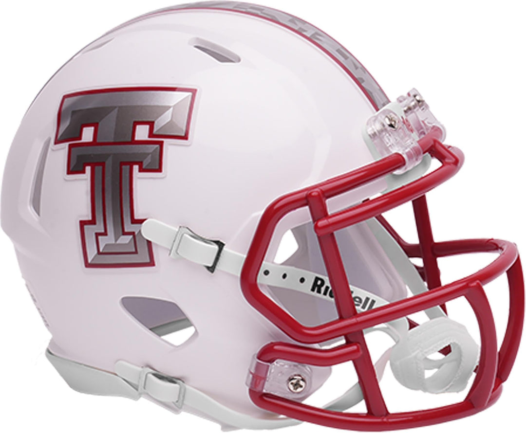 Texas Tech Red Raiders Galvanised White Revolution SPEED Mini Football Helmet - New in Riddell Box