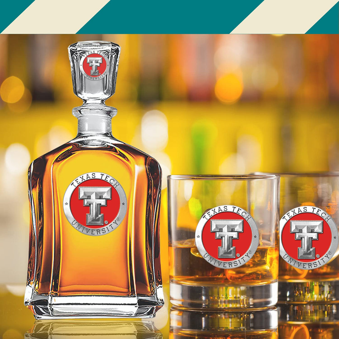 Texas Tech Capitol Decanter | Expertly Crafted Pewter Glass | 24 OZ
