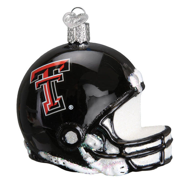 Old World Christmas Texas Tech Helmet Glass Blown Ornament for Christmas Tree, Handcrafted Holiday Decoration, University Collection
